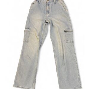 Hollister Light Blue Denim cargo dad jeans size 24